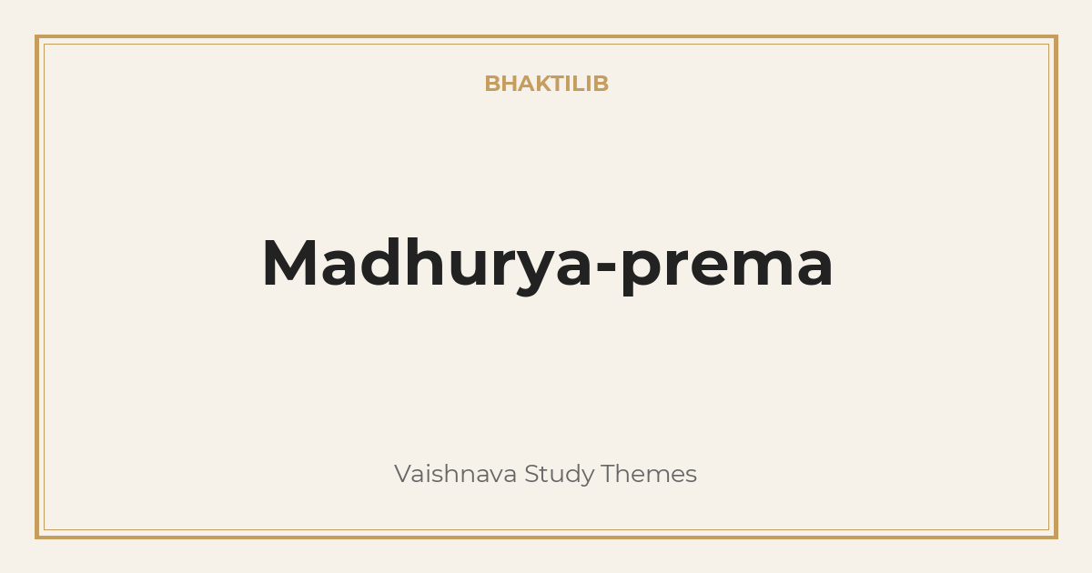 Madhurya-prema
